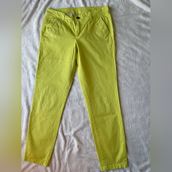Old Navy Chartreuse Pants 6 Tall - Picture 1 of 6